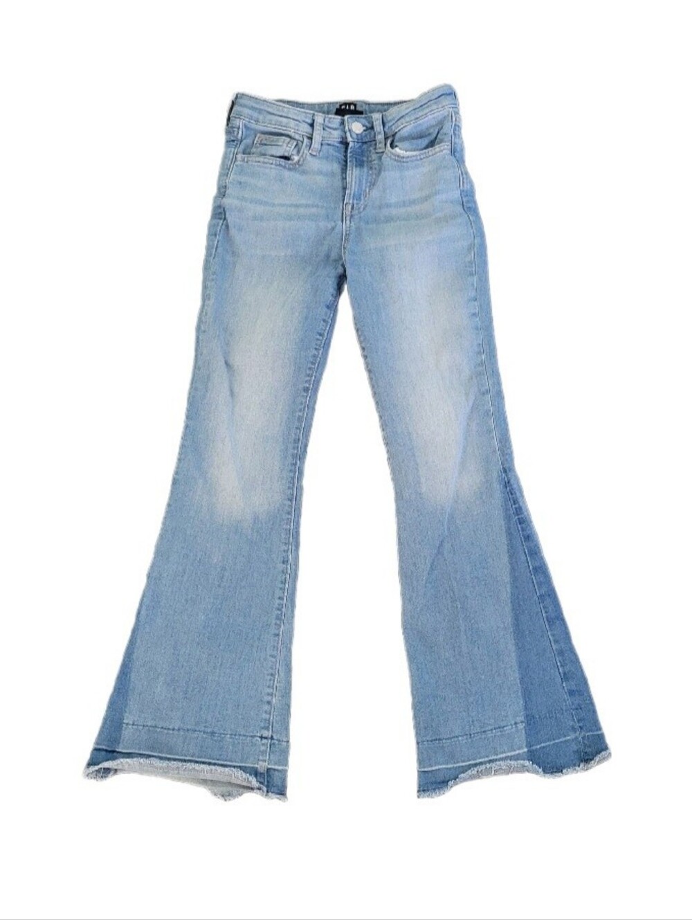 GAP Girls 70's Flare Jeans Size 12 Light Wash Raw Hem Y2K Boho
